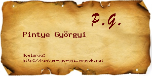 Pintye Györgyi névjegykártya